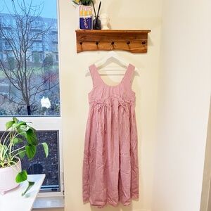 NWT By Anthropologie Sleeveless Gingham Midi Dress 100 % Cotton sz XS Red/White